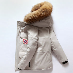 ฤดูหนาว หนาขึ้น Duck เสื้อแจ็กเก็ตขนเป็ด 2024 ชุดทํางานกลางแจ้งผู้ชายสไตล์ใหม่ เสื้อโค้ท มีขนขนาดใหญ่ ปกเสื้อ มีการจับคู่สําหรับคู่รัก