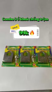 Combo 3 ổ khóa chống trộm chống cắt Forever Security cao cấp