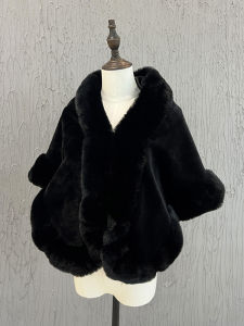 Wedding Day Warmth: New Brides' Faux Fur Shawl Coat & Stylish Outerwear