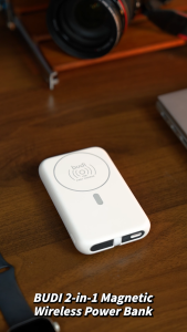 BUDI 10000 mAH 2-in-1 Magnetic Wireless Power Bank with I-Watch Charger