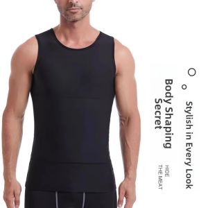 Mens Shapewear Vest Tighten Abdomen Chest Waist Invisible Breathable Slimming Summer Sport Style Regular Thickness Sleeveless