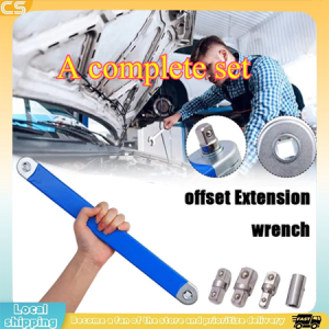Versatile Extension Ratchet Wrench With 1/2" 1/4" And 3/8" Multi-Purpose Zero Offset Extension Wrench For Tight Space Work Tool