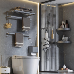 JOMOO | Bath Towel Wall Mount Shelf No-Drilling Corner