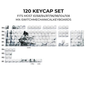XVX | XVX Rōnin Ceramic Keycaps Cherry Profile 120-Key Full Keycap Set Side Print