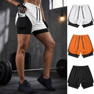 Womens Gym Workout Running 2 in 1 Shorts Summer Athletic Quick Dry Dual-Layered Shorts with Phone Pocket Towel Loop Activewear