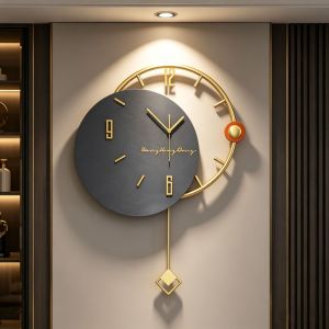 Silent Modern Luxury Decorative Clock for Home Use No-drill Design