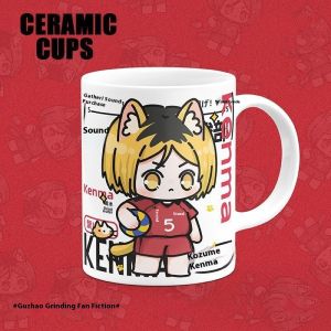 Haikyuu! Anime Merchandise Hinata Shoyo Kodomen Kenma Kotaro Bokuto Kageyama Tobio Cute Ceramic Water Cup And Desktop Mug Gift