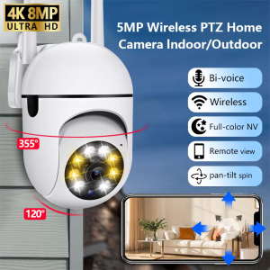 8MP Wifi IP Camera 8X Digital Zoom AI Human Tracking Surveillance Camera Two-Way Audio HD Night Color Home Security Monitor CCTV