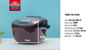 Nồi cơm điện tử 1.8L SUNHOUSE SHD8909 6 chế độ nấu thông minh đa năng - Bảo hành 1 năm