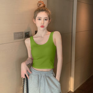 Rose Red Small Sling Vest Womens Summer Outwear New Arrival Pure Cotton Tight Back Short T-Shirt Inner Wear Blouse Ins