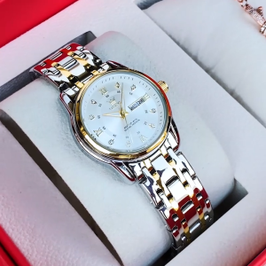 OLEVS Jam Tangan Wanita Original Anti Air Tahan Air Kecil Korea Analog Putih Gold Hitam Stainless Steel Women Watch