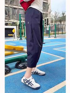 ควิก ดราย ไอซ์ ผ้าไหม หลวม ฟิต ผู้หญิง สปอร์ต กางเกง ไฮ เอว พรางหุ่น น้ำหนักเบา ไนน์เท็นธ์ ฮาร์ลาน แครอท กางเกง ฤดูร้อน