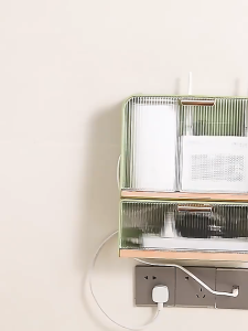 Worthbuy Kotak Simpanan Router Wi-Fi Pemegang Serbaguna Wall Mounted Punch Free Wifi Router Storage Box