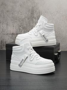 Casual High Top Shoes for Men Trendy Brand Increased Height Thick Bottom Youth Sports Leisure Breathable Mesh Upper Rubber Sole