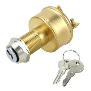 Công Tắc Đánh Lửa Hàng Hải Hạng Nặng Golden 3 Vị Trí MP39060-1 Đồng Thau + Thép Không Gỉ Cho Ô Tô Và Thuyền