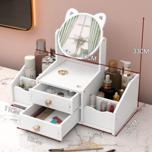 Portable Simplified Makeup Mirror Compact Womens Desk Comb for Bedroom and Dormitory LED Lighted Single-Sided Desktop Mirror