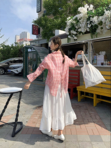 NIHAOKANONG | Chân Váy A-Line Mới Mùa Hè Dáng Xòe Dây Đai Rộng