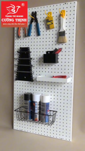 {GIÁ RẺ NHẤT} Tấm tôn lỗ pegboard tấm đục lỗ trang trí nhà cửa 50 x 50cm 60 x 60cm ( TẶNG KÈM ỐC VÍT )
