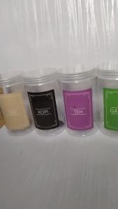 TERMURAH Toples Bumbu Dapur 1000ml Model Minimalis Tutup Transparan Plastik Free Sendok dan Stiker Label Anti Air