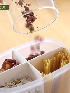 NACHUAN Transparent Food Grade Storage Tank Multi Layer Storage Tank For Coarse Grain And Dry Goods Storage Box With Anti Slip Groove And Internal Adjustable Partition