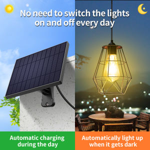 intelamp Solar Shed Light 4000mAh Metal Basket Solar Pendant Light Solar Hanging Light For Garden Yard Gazebo Barn Chicken