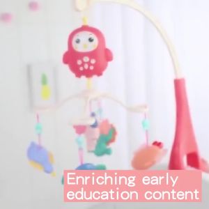 Baby Crib Toys Hanging Set with Music Boy Girl Baby Bed Bell Projection Remote Control Rotating Rattle Bracket Newborn Sleeping Toy