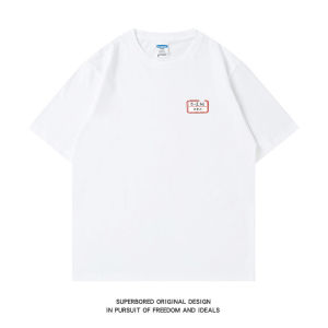 Funny and Simple Expired Label Print Short-Sleeved T-shirt Baby Boy and Girl Summer Pure Cotton Loose Half-Sleeved T-shirt Couple Wear