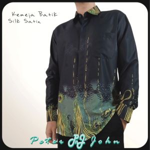 Peter N John Satin Silk Batik Shirt Long Sleeve 7041