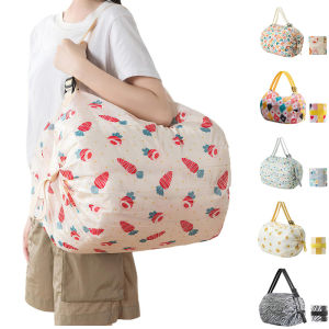 Large Foldable Shopping Bag Reusable Eco Bag Grocery Package Beach Toy Storage Bags Shoulder Cat Lemon Printing Pouch Tote Pouch