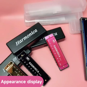 Harmonica Key of C 10 Hole Diatonic Harmonica C with Case for Beginner Students Kids Gift with Case