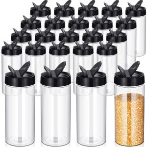 5Pcs Clear Spices Bottle Salt Pepper Shakers Plastic Barbecue Seasoning Jars Condiment Box Home Kitchen Powder Storage Can