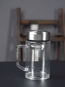 [Giá Sốc] Cốc thủy tinh hai lớp pha trà BT0022 Cốc lọc trà Cốc pha trà thủy tinh có lõi lọc Dung tích 350ml-550ml