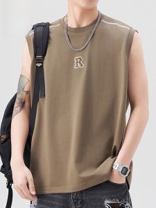 ROMON | Lormen Ice Silk Sleeveless T-Shirt Mens Summer Thin Round Neck Casual Fitness Sport Vest Top Loose Comfortable Breathable