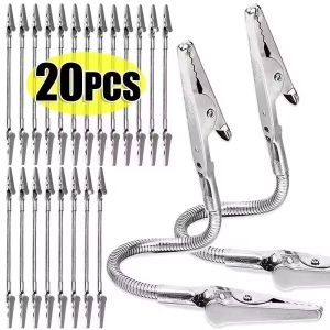 20/10Pcs Alligator Clamp / Double Heads Long Hose Photo Clips / Price Tags Holder / DIY Flexible Bendable Clips / Multifunctional Organizer Clamp