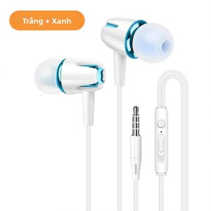 Tai Nghe Nhét Tai Có Dây 35mm Có Micrô Điều Chỉnh Âm Lượng Cho Điện Thoại Di Động - Tai Nghe Kết Nối Bằng Dây Có Chức Năng Gọi Điện