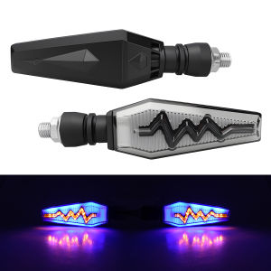 KEVANLY | 1 Pair Heartbeat Design Motorcycle Turn Signal Front Rear Blinker Dual Color for Driving Turning Universal Motorcycle Indicator