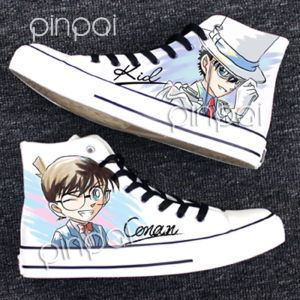 รองเท้าผ้าใบหุ้มข้อสูง ลายการ์ตูน วาดด้วยมือ ร่วมงานกับ KID ฤดูใบไม้ร่วง 2025 รองเท้าผู้ชายผู้หญิง สไตล์นักเรียน รองเท้าแฟชั่น สวมใส่สบาย