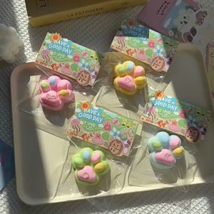 Ultra-Soft Cat Paw Taba Squishy Toy Sakura Star Sticky Bag Slime Feel Dopamine Squishy Stress Relief Toy