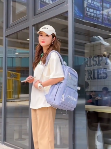 GLADIO Tas Ransel Anti Fashion Putih GLD076W1 air Wanita Ban Terbaru Terbaru Poliester Aozora