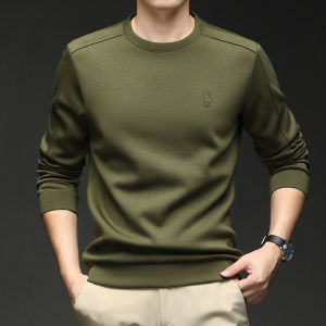 Áo Thun Nam Cổ Tròn Thêu Dài Tay Thoải Mái Thời Trang Công Sở Áo Thun Dài Tay Mùa Xuân Thu Áo Thun Nam Chất Lượng Cao Cấp