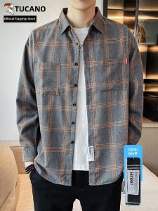 TUCANO | Plaid Stripe Long Sleeve Shirt Casual Loose Fit Men