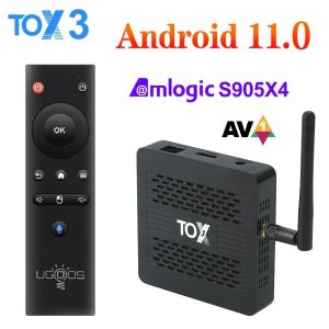 Hộp Giải Mã Truyền Hình Thông Minh TOX3 Android 11 RAM 4GB Bộ Nhớ 32GB Chip Amlogic S905X4 Lõi Tứ Wifi 2T2R 1000M BT4.1 Hỗ Trợ 4K 60fps DLNA Media Player