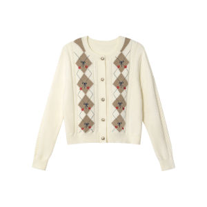 NIHAOKANONG | Áo Blouse Knit Cổ Tròn Kiểu Pháp Kích Thước Nhỏ