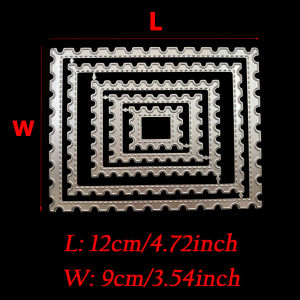 1pc Rectangle Background Frame Gear Edge Metal Cutting Dies Stencil for DIY Scrapbooking Paper Card Craft
