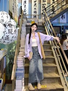 Korean Style Long Sleeve Shirt Womens Loose Layering Autumn 2025 High-End Feel Dopaamine Niche Design Sense Open Cardigan Jacket