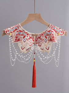 High-Quality Embroidered Naera Lotus Petal Ancient Clouds And Winds Shoulder Collar Heavy Work Pendant Fake Collar Autumn Winter New Performance Accessories Women
