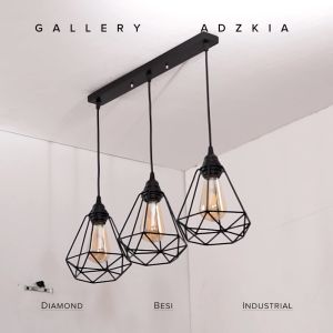 Lampu Gantung Vintage Full Set Cabang 3 Diamon