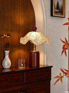 YUANSHENGDA | Vintage Wooden French Glass Bedroom Table Lamp for Gifting