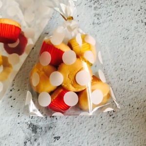 100Pcs Food Packaging Bag Self-adhesive White Polka Dots Stripes Bread Cookies Transparent Plastic Bag Birthday Party