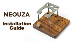 NEOUZA Espresso Tamper Mat & Organizer Station Wood Tamping Stand with Portafilter Holder Espresso Accessories Storage Walnut Wood & 304 Stainless Steel